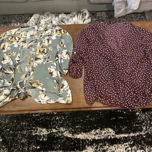 Lot Of 2 WEST KEI  Blouse Top 3/4 Sleeve 1 Small 1 Medium 1470 - Picture 1 of 12