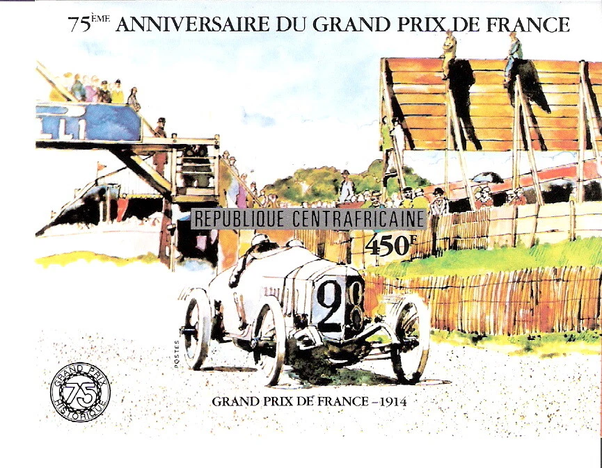 Central African Republic 1981 75th Anniv Grand Prix Souvenir Sheet MNH (SC# 475) - Image 1 of 1