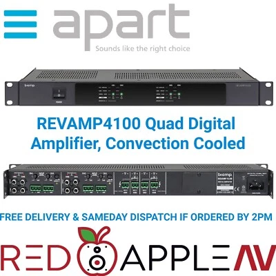 Apart Revamp 4100 4-Channel Class D Fanless Amplifier 4×100W 4Ω 1U Rack - Image 1 of 3