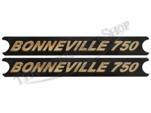 Triumph 750 Bonneville Sidepanel Stickers (2) Gold Letters On Black PN# 60-4385 - Picture 1 of 1