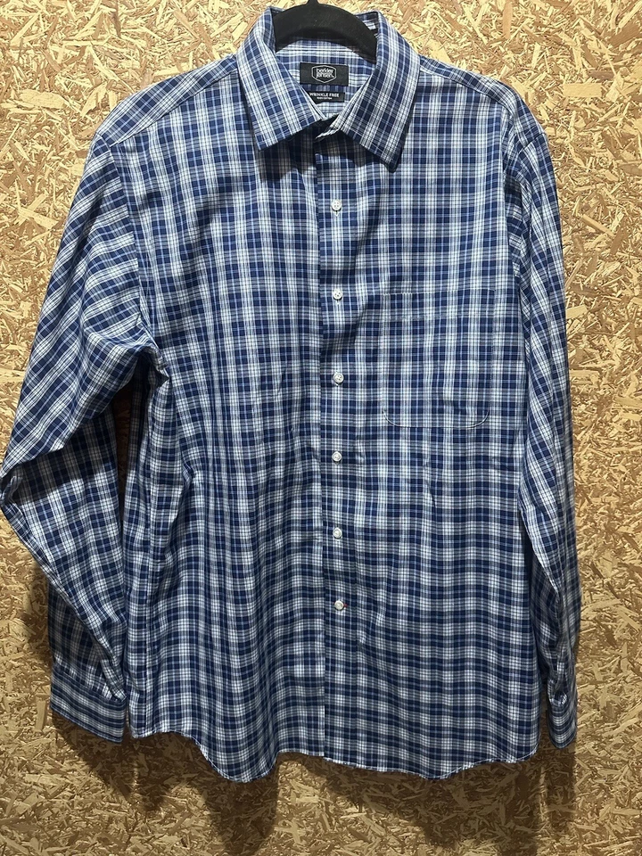 Berkley Jensen Hombre Azul/Blanco Cuadros Manga Larga Con Botones Talla M Foto 1 de 4