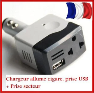 MICRO MINI CHARGEUR VOITURE ALLUME CIGARE USB  IPHONE SECTEUR  CONVERTISSEUR - Photo 1 sur 1