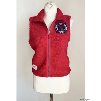 Ralph Lauren Vintage Rugby 2004 Rojo Polar RLRFC Esquí Excursión Club Cremallera Chaleco XS Foto 1 de 4