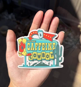 DUTCH BROS STICKER - August 2025 -  CAFFEINE COWBOY - Cactus Boot Windmill - Picture 1 of 2