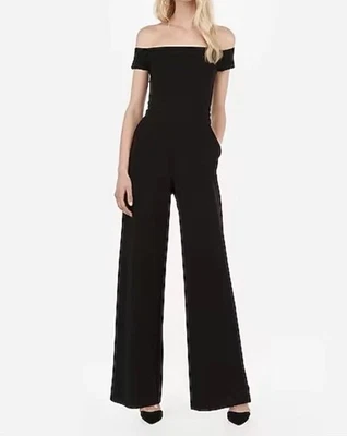 Mono Express Negro Fuera del Hombro Pierna Ancha, Nuevo con Etiquetas Talla S Foto 1 de 4