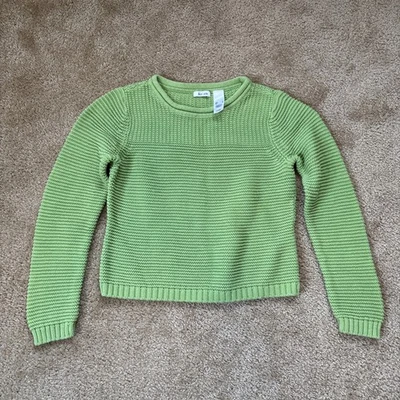 Suéter corto tejido verde grande Liz & Co para mujer Foto 1 de 3