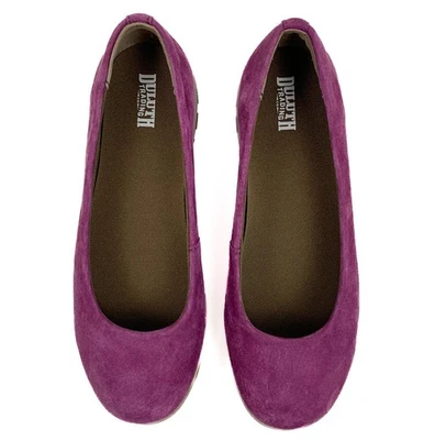 Zapatos sin cordones de gamuza planos de ballet Duluth Trading Co para mujer 9 púrpura Foto 1 de 4