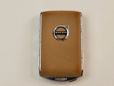 FOR PARTS ONLY ORIGINAL VOLVO OE SMART KEY LESS ENTRY FOB LIGHT BEIGE LEATHER US - Image 1 of 4