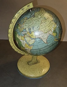 Vintage J. Chein & Co. World Globe Rotating Base 1930's-1940's - Picture 1 of 15