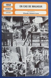 Fiche Cinéma Brigitte BARDOT "En cas de malheur" Jean GABIN Edwige FEUILLERE - Photo 1/1