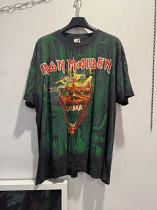 VINTAGE IRON MAIDEN VIRUS SHIRT XL aop eddie metallica megadeath nirvana manson - Picture 1 of 4