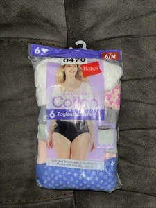 Hanes Womens BRIEFS 6 Medium Panties Size 6 M BREATHABLE COTTON Pack Of 6 - Picture 1 of 2