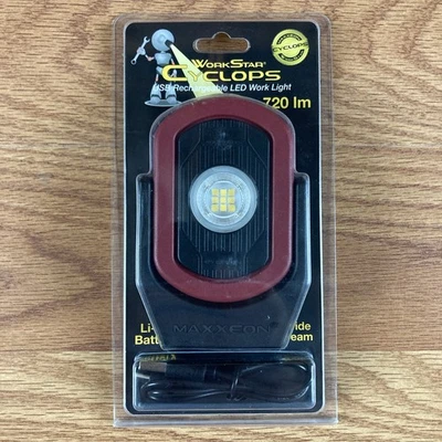 Maxxeon WorkStar Cyclops USB Rechargeable LED Work Light Magnetic MXN00810 - RED