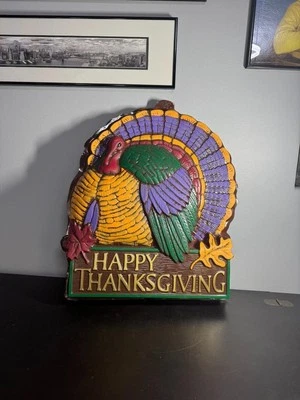 De Colección Plástico 3D Vacuform Moldeado 20" Feliz Acción de Gracias Pavo Otoño Decoración Colgante Foto 1 de 3