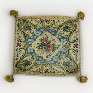 Funda Almohada Tapiz Vintage Cremallera Floral Diseño Barroco Borla - Imagen 1 de 9