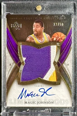 2006 Exquisite Magic Johnson Limited Logos Lakers Patch Auto /50! - Image 1 of 3
