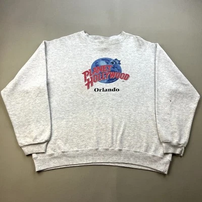 Sudadera De Colección Planet Hollywood Adulto Pequeña Gris Orlando Logo Hecha en EE. UU. Años 90 Foto 1 de 4