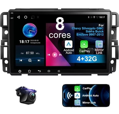 8 Core 4+32G Android 12 CarPlay Touch Backup Cam GPS - Silverado Sierra Enclave - Image 1 of 4
