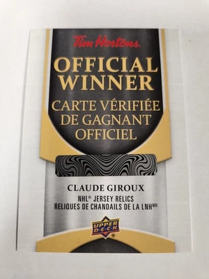 Camiseta Tim Hortons 2025-26 Upper Deck Relics Redemption Claude Giroux Foto 1 de 2