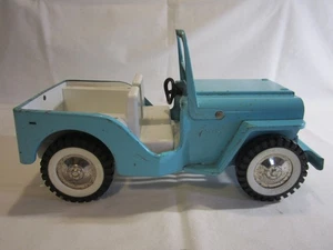 Vintage 1960's Blue Metal Tonka Truck JEEP Runabout Boat Hauler Vehicle - Picture 1 of 7