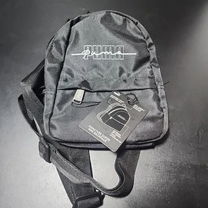 PUMA Signature Super Mini Backpack Black 2 Zip Adjustable Strap - Picture 1 of 6