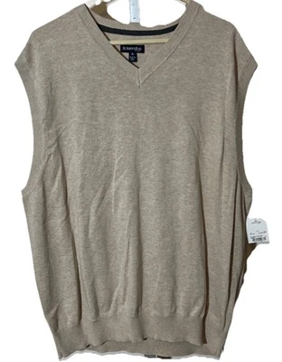 St John's Bay V- Neck Sweater Vest - Beige- Men’s Size: XL - NWT - Image 1 of 4