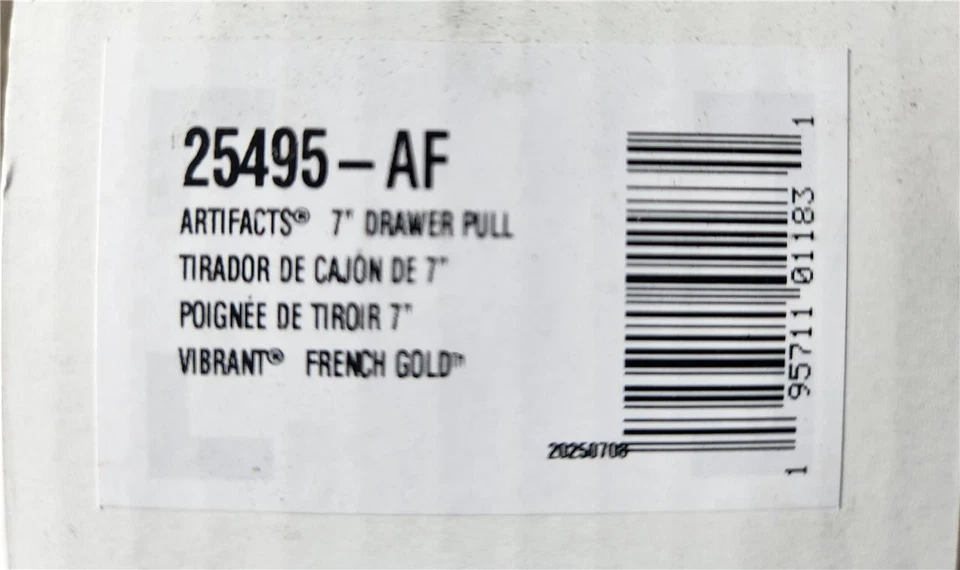 Artefatos KOHLER 25495-AF 7" puxador de armário ouro francês vibrante - Imagem 1 de 1