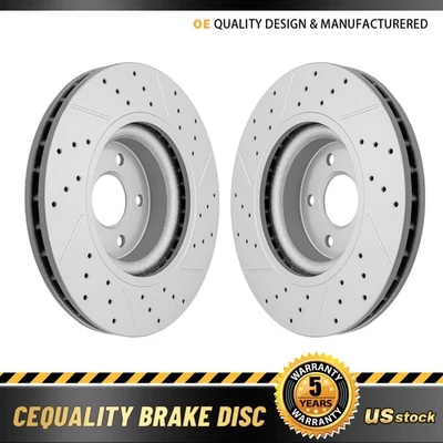For Mercedes-Benz CLS500 GLK250 GLK300 GLK350 CLS550 Front Drilled Brake Rotors - Image 1 of 4
