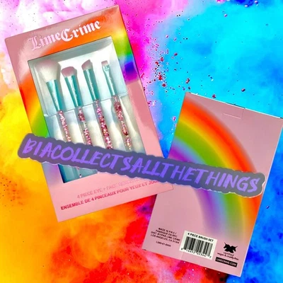BNIB RARE OOP LIME CRIME 10th Birthday DC LIMITED EDITION 4 Pcs Makeup Brush Set - Image 1 of 4