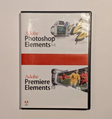 Adobe Photoshop Elements 5.0 + Premiere 3.0 w/Serial Number Original License Win - Image 1 of 4