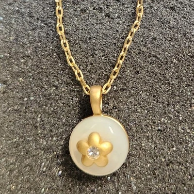 Collar Lia Sophia Wisp tono dorado mate y madreperla 16-18" retirado nuevo en caja Foto 1 de 4