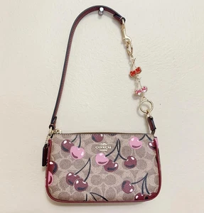 Nuevo con etiquetas Coach Nolita 19 en lona exclusiva con estampado de cereza CZ011 - Imagen 1 de 9