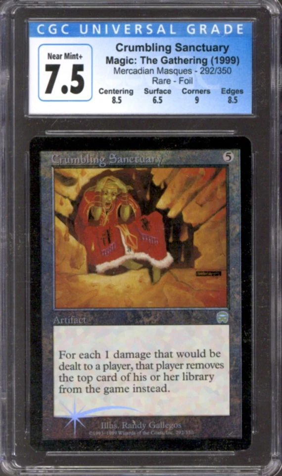 Magic MTG Mercadian Masques FOIL Crumbling Sanctuary CGC 7.5 LIGHTLY PLAYED LP - Image 1 of 1