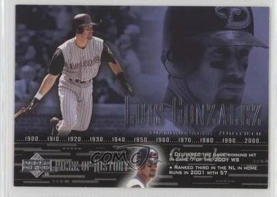 2002 Upper Deck Piece Of History Luis Gonzalez #62 - Image 1 of 2