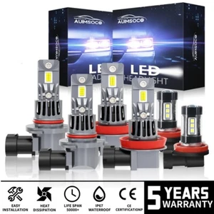 For Ram 1500 Big Horn Crew Cab 2020 2021 2022-2024 LED Headlights + Fog Bulbs - Picture 1 of 20
