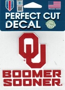 OU Oklahoma Sooners Perfect Cut Decal 4" x 4" OU Boomer Sooner Logo $0 Shipping - Picture 1 of 1