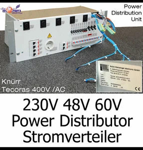 19" 48CM RACK 4 HE KNÜRR HEIZINGER PDU STROMVERTEILER 230-400 V 48V-60 V 2,5-30A - Picture 1 of 1