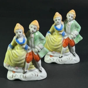 2x VTG 1940s Porcelain Colonial Dancing Couple Figurines JAPAN 3.5" - Picture 1 of 9