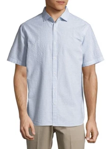 Black Brown 1826 Plaid Seersucker Shirt - Picture 1 of 2