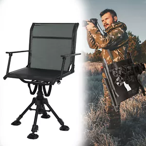Silla de Caza Plegable Giratoria 360° Silla Ciega Plegable Asiento con Reposabrazos Camping - Imagen 1 de 10