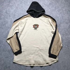 Vintage No Boundaries Y2k Hoodie Mens Large L Beige Pullover Ribbed Airborne - Picture 1 of 11