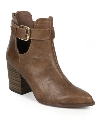 Nuevo en caja Botines Qupid TILT-03 Taupe Punta Apilada Tacón Hebilla Talla 6.5 Foto 1 de 4