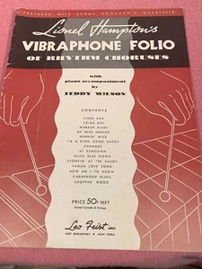 1937 Folio Partituras LIONEL HAMPTON’S VIBRAPHONE FOLIO (Feist Co.) 32 Páginas - Imagen 1 de 6