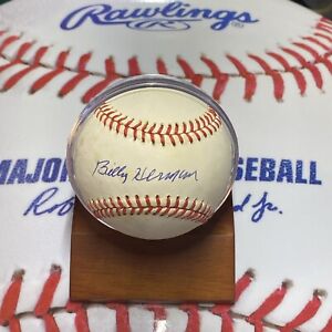 BILLY HERMAN Signed Official MLB Baseball HALL OF FAME CHICAGO CUBS