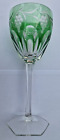antik Glas smaragd Römer Traube Weinglas 8-eck Fuß Schälschliff um 1900