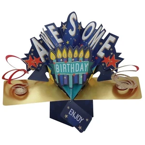 Birthday Card 3D Pop Up Card Boy Grand Son Nephew Cousin Gift Card - Picture 1 of 3
