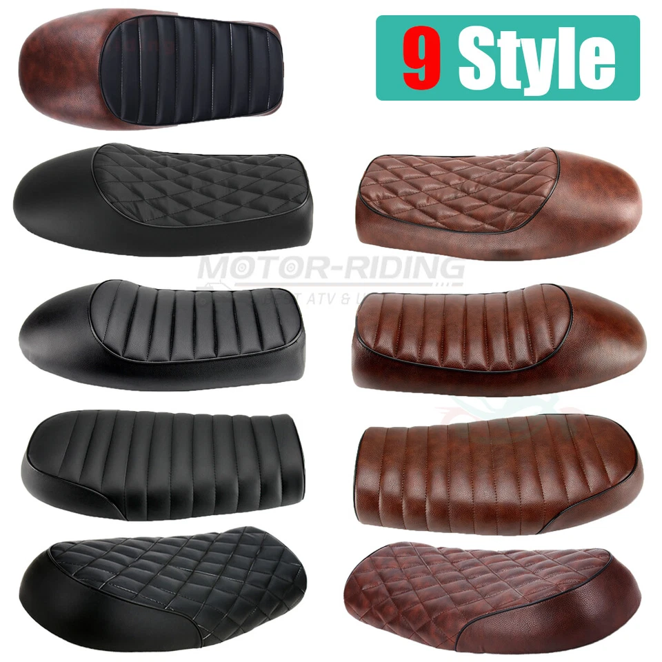 Sillín de joroba plana asiento de corredor café universal para motocicleta Honda GB Suzuki Yamaha Foto 1 de 4