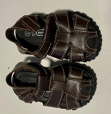 Sandália Kids Connection Marrom Tamanho 2 Meninos Meninas Sapato Infantil Fofo Pequeno - Imagem 1 de 4