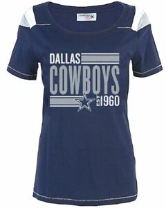 Womens Dallas Cowboys Blue Zadie Scoop Neck T Shirt