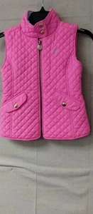 Joules Toddler Girls Quilted Vest Full Zip Bunny Riding Gilet Bodywarmer Pink 4Y - Picture 1 of 11
